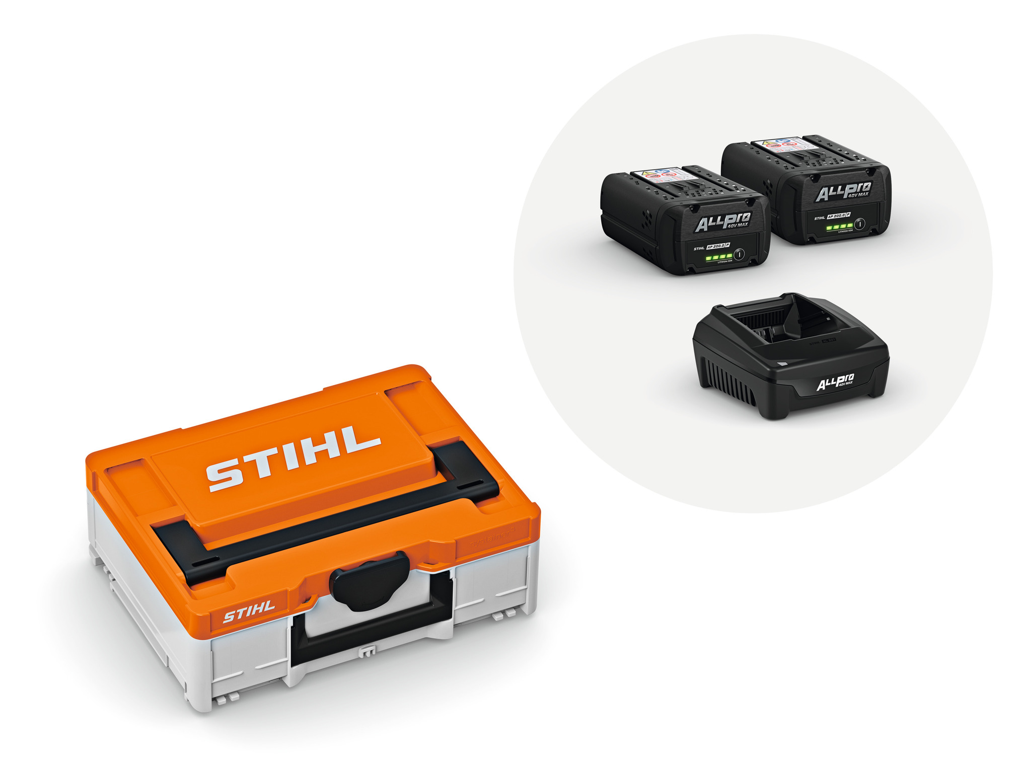 Akku-Box S mit 2x Akku AP 200.0 P und Ladegerät AL 301.1