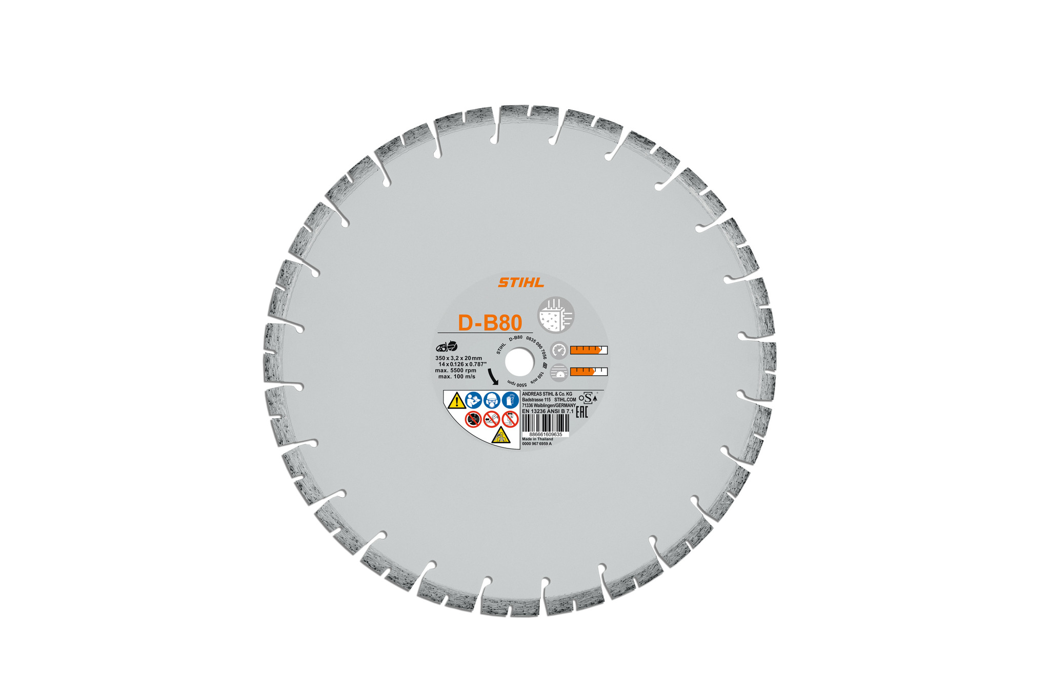 Diamant-Trennscheibe, Beton, D-B80, Ø 350mm/14"