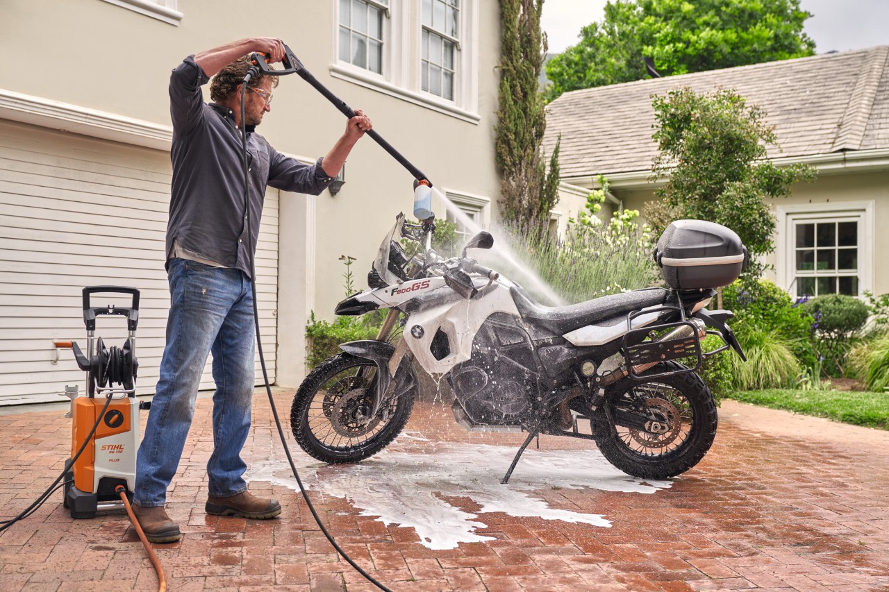 Motorrad waschen