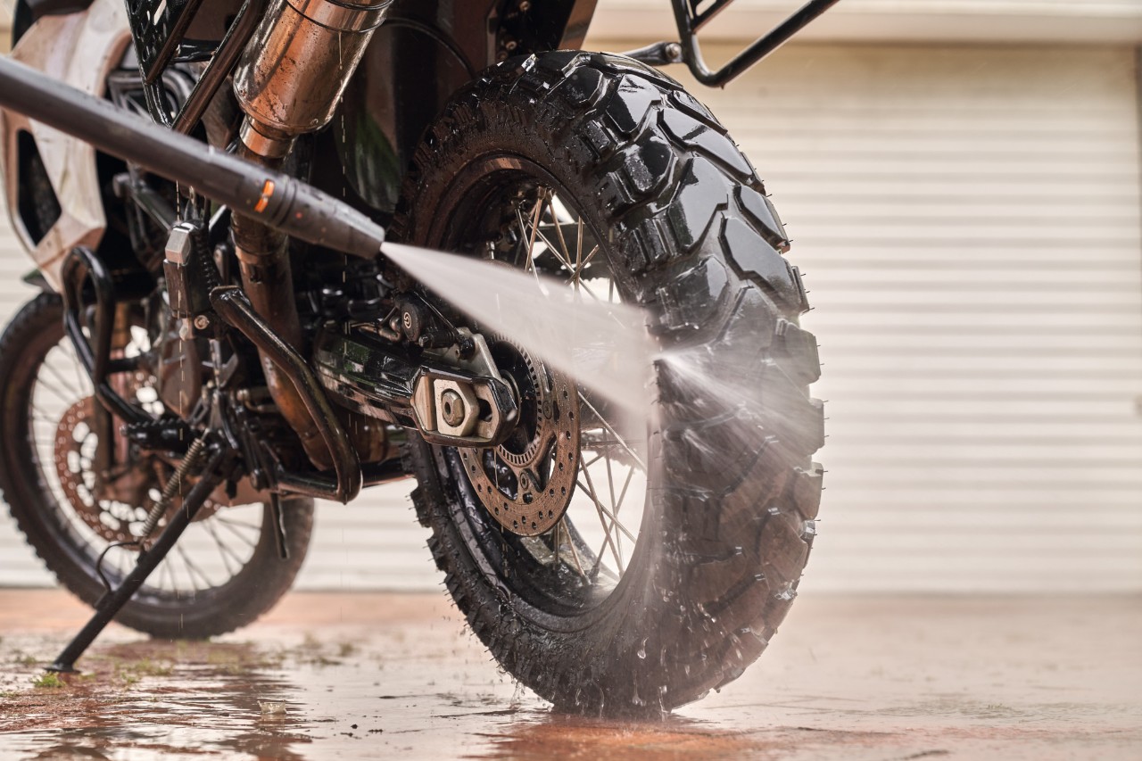 Motorrad waschen