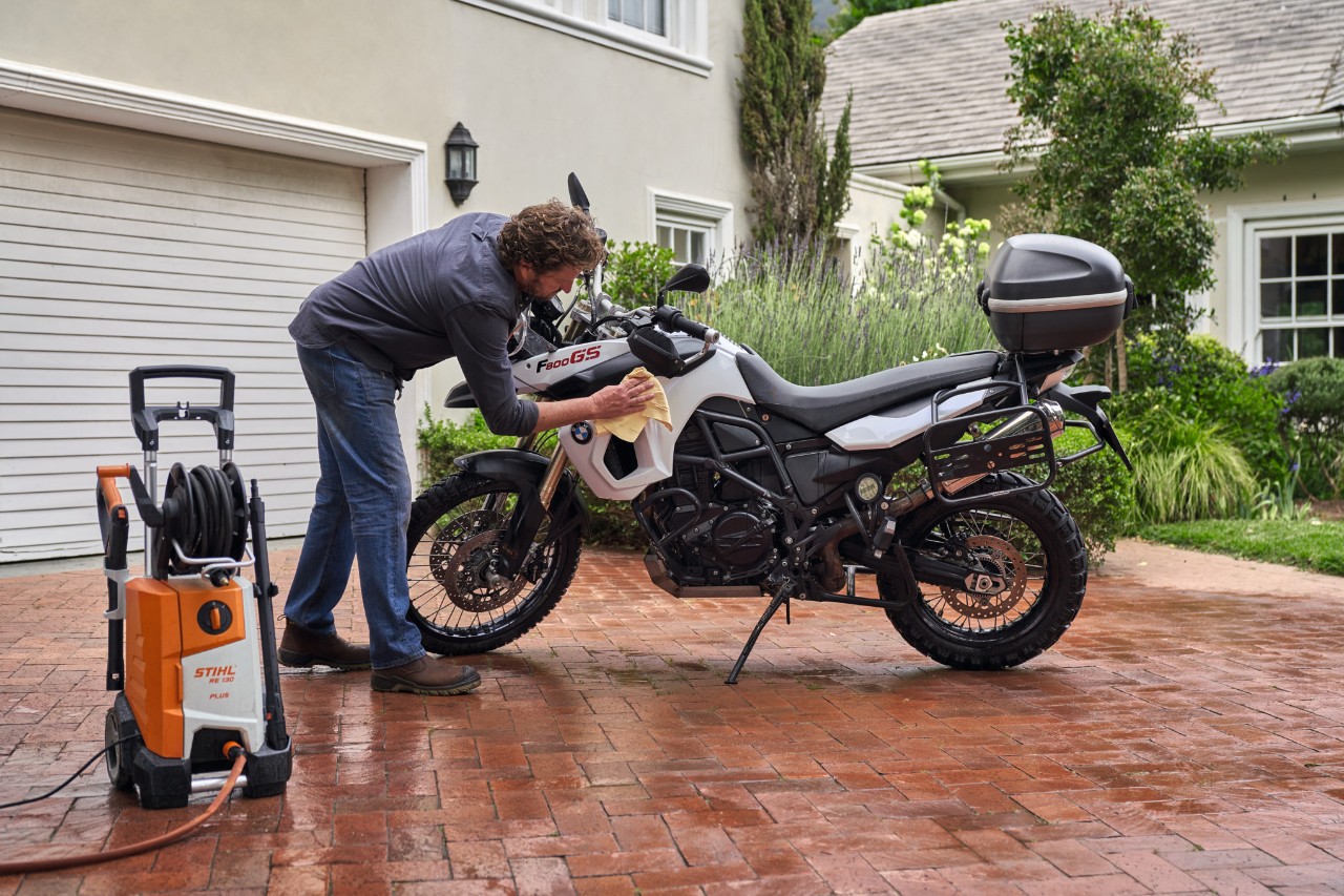 Motorrad waschen