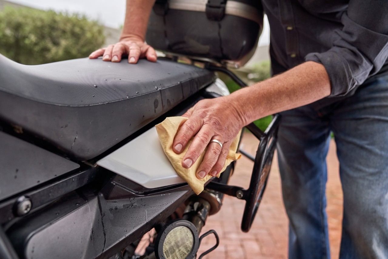 Motorrad waschen